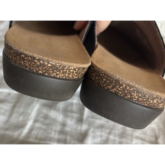 Dansko Women Robbie Clogs Sz 37 US 7 Black Nubuck Leather Slip On Comfort Shoe - Picture 6 of 10